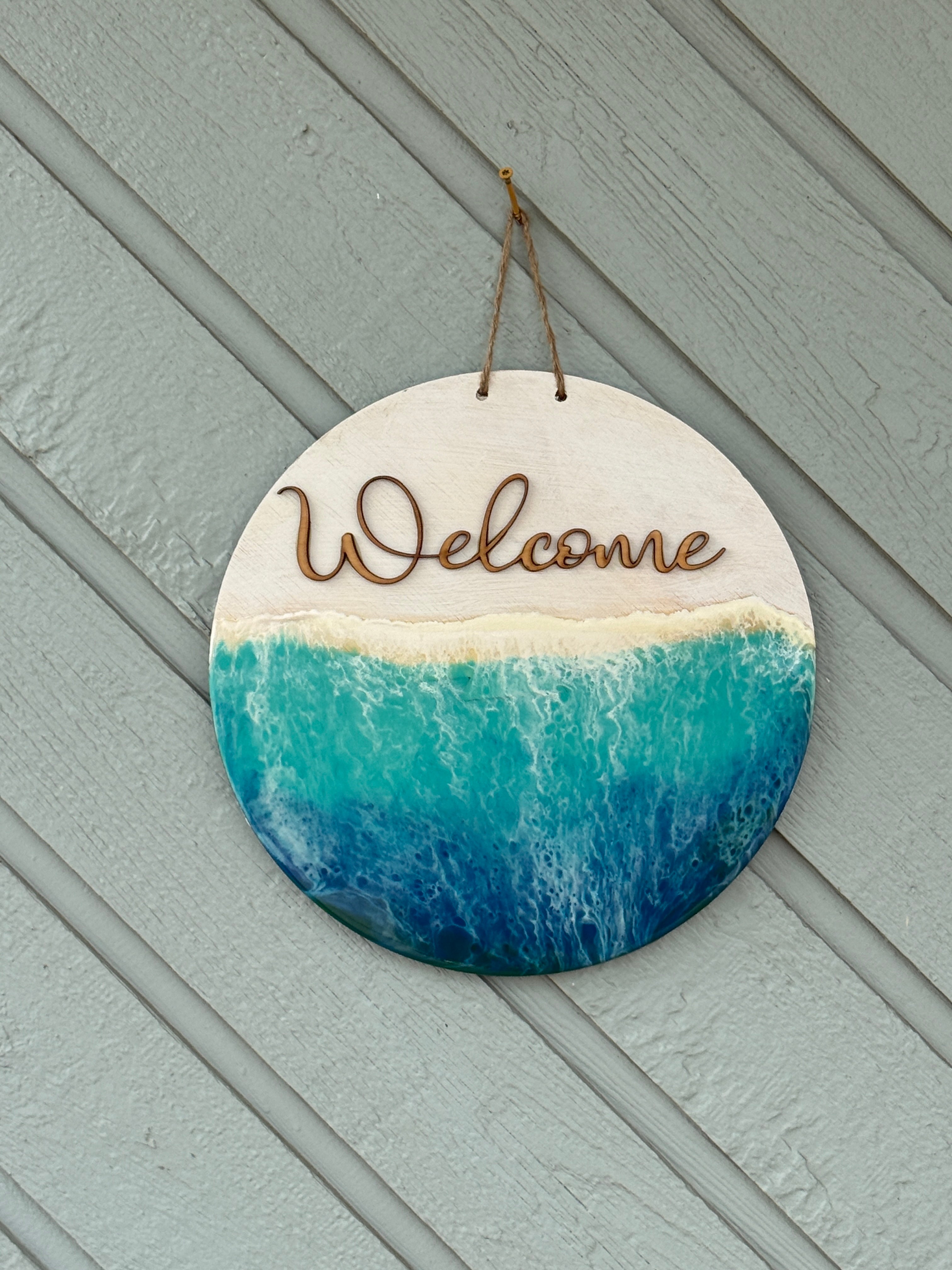 Welcome Resin Sign