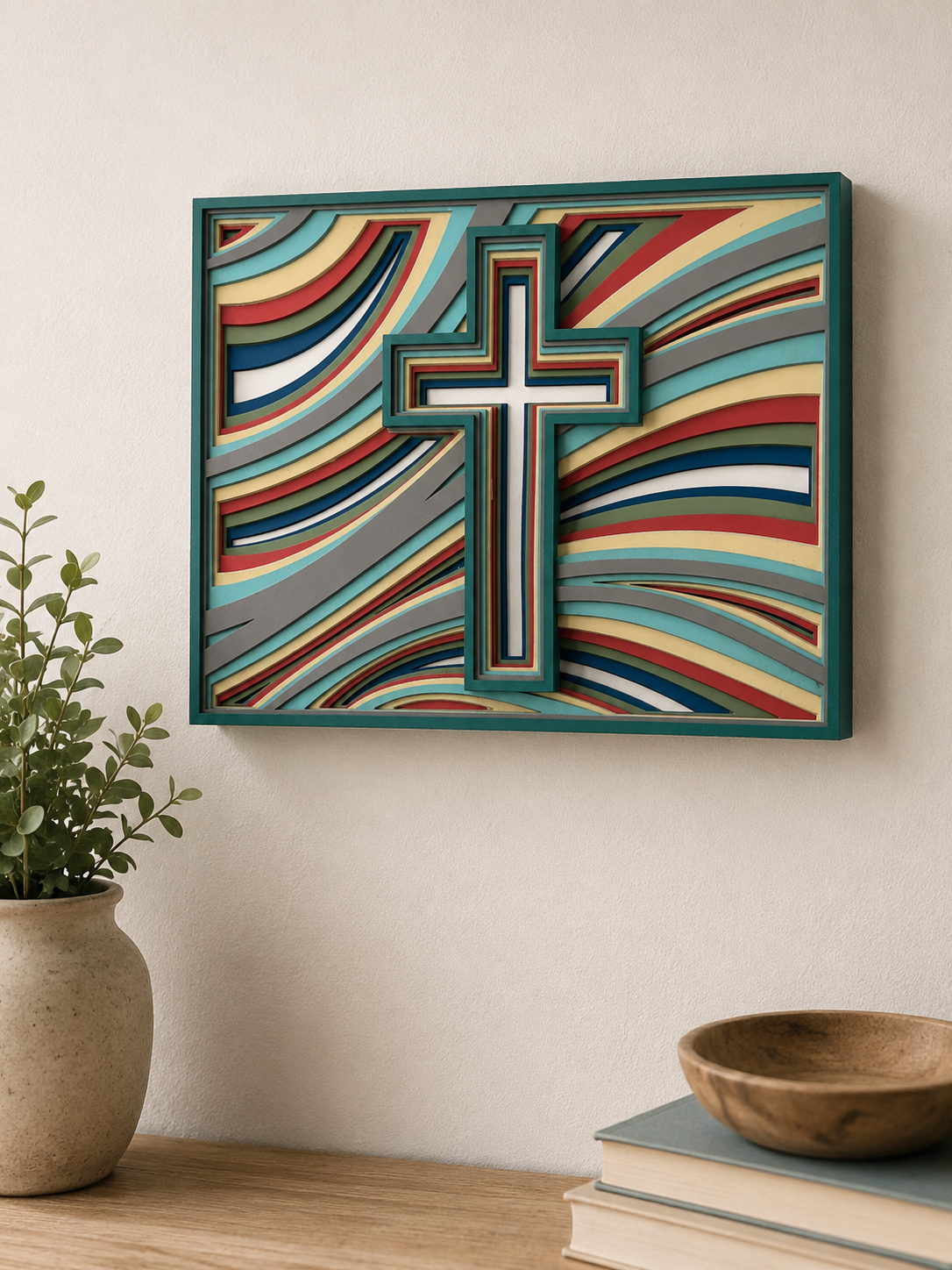 Layered Cross Wall Art
