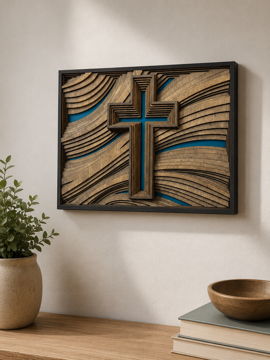 Layered Cross Wall Art
