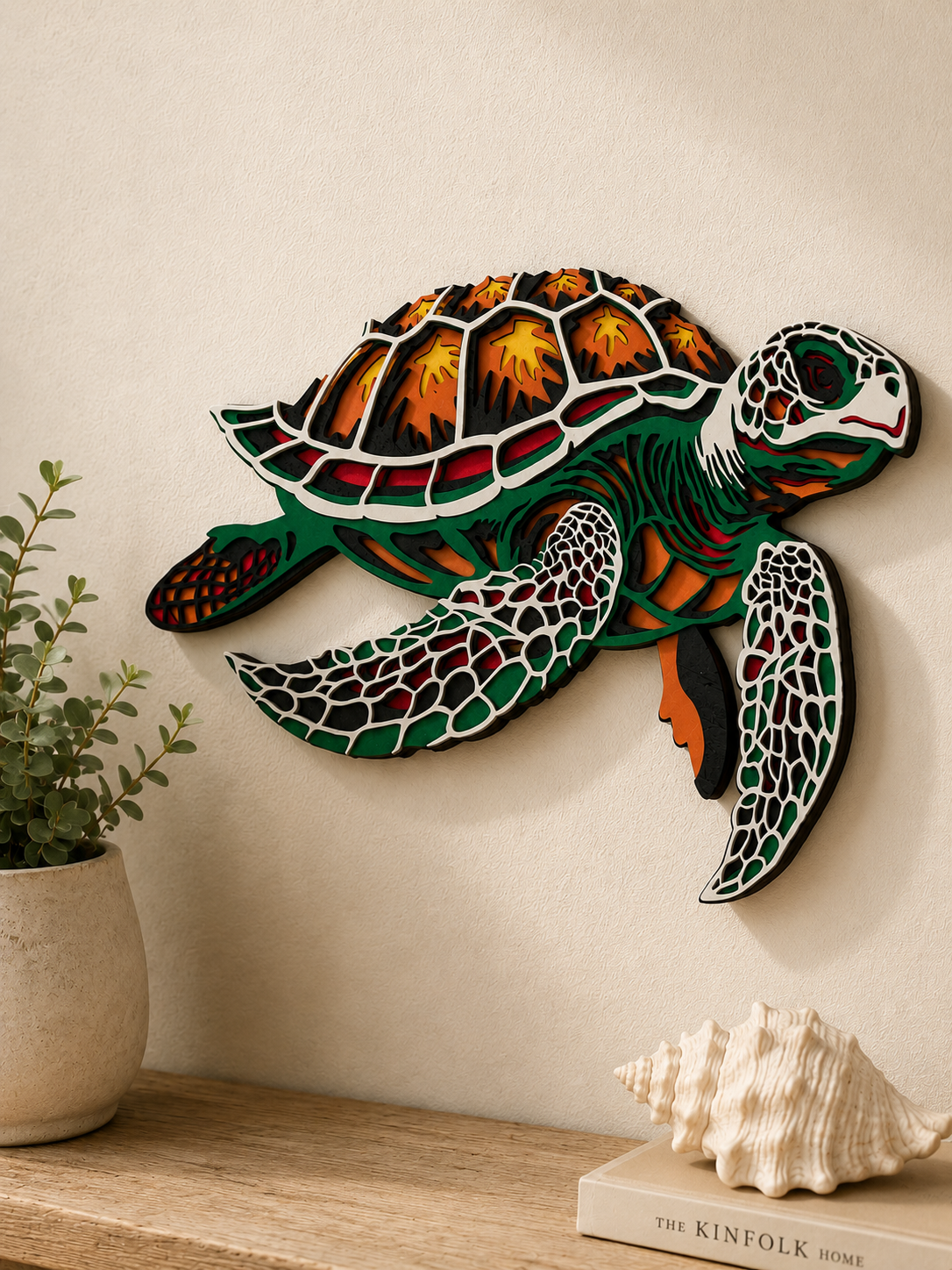 Layered Sea Turtle Wall Art