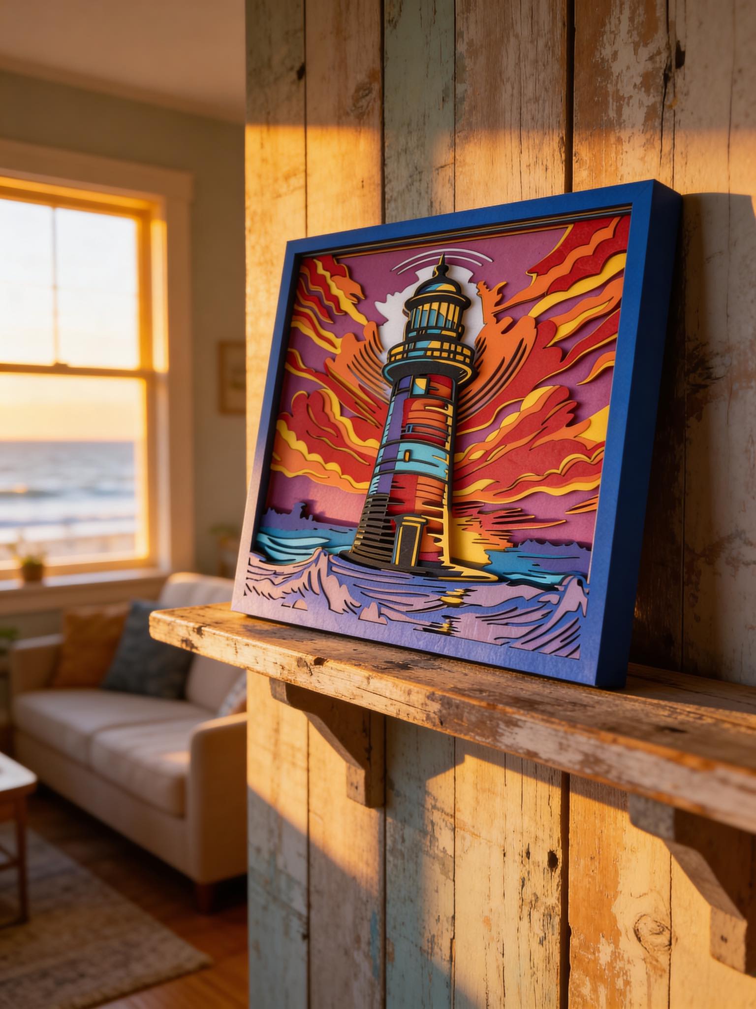 Layered Lighthouse Wall Art